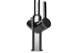 VIZIO 3 Wege Wasserhahn Küchenarmatur BOD mit 360° Schwenkbarem Auslauf Abnehmbare 2 Strahl Handbrause Verchromt Orange