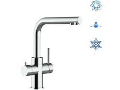 VIZIO Kurzversion   5 Wege Wasserhahn Küchenarmatur Edelstahl Massiv mit 360° Schwenkbarem L Auslauf  Hochglanz Poliert