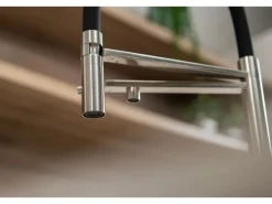 VIZIO NIEDERDRUCK 3 Wege Wasserhahn Küchenarmatur Edelstahl Massiv mit 360° Schwenkbarem Auslauf Abnehmbare 2 Strahl Handbrause Gebürstet   Rot