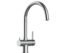 VIZIO NIEDERDRUCK 3 Wege Wasserhahn Küchenarmatur Edelstahl Massiv 360° Schwenkbarem U Auslauf Hochglanz Poliert