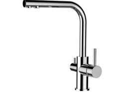 VIZIO NIEDERDRUCK 3 Wege Wasserhahn Küchenarmatur FL mit 360° Schwenkbarem L Auslauf