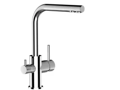 VIZIO NIEDERDRUCK 3 Wege Wasserhahn Küchenarmatur FL mit 360° Schwenkbarem L Auslauf