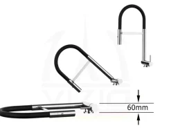 VIZIO NIEDERDRUCK Wasserhahn Vorfenster Küchenarmatur Umklappbar 6 CM mit 360° Schwenkbarem Auslauf Abnehmbare 2 Strahl Handbrause Verchromt   Rot