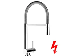 VIZIO Niederdruck Wasserhahn Vorfenster Küchenarmatur Umklappbar 6 CM mit 360° Schwenkbarem Auslauf Abnehmbare 2 Strahl Handbrause Verchromt