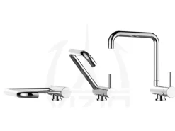 VIZIO NIEDERDRUCK Wasserhahn Vorfenster Küchenarmatur Umklappbar 6 CM mit 360° Schwenkbarem N Auslauf Verchromt