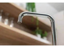 VIZIO NIEDERDRUCK Wasserhahn Vorfenster Küchenarmatur Umklappbar 6 CM mit 360° Schwenkbarem N Auslauf Verchromt