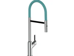 VIZIO Wasserhahn Küchenarmatur BOD mit 360° Schwenkbarem Auslauf Abnehmbare 2 Strahl Handbrause Verchromt   Türkis