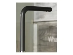 VIZIO Wasserhahn Küchenarmatur QU mit 360° Schwenkbarem L Auslauf Verchromt   Schwarz Granit