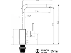 VIZIO Wasserhahn Küchenarmatur QU mit 360° Schwenkbarem L Auslauf Verchromt   Schwarz Granit