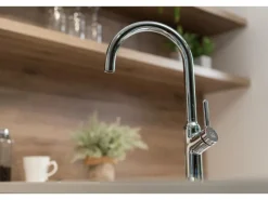 VIZIO Wasserhahn Küchenarmatur BOD mit 360° Schwenkbarem U Auslauf Verchromt