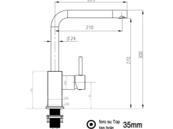 VIZIO Wasserhahn Küchenarmatur QU mit 360° Schwenkbarem L Auslauf Verchromt
