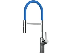 VIZIO Wasserhahn Küchenarmatur BOD mit 360° Schwenkbarem Auslauf Abnehmbare 2 Strahl Handbrause Verchromt   Blau