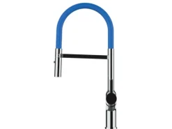 VIZIO Wasserhahn Küchenarmatur BOD mit 360° Schwenkbarem Auslauf Abnehmbare 2 Strahl Handbrause Verchromt   Blau