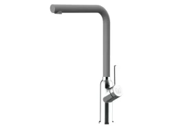 VIZIO Wasserhahn Küchenarmatur BOD mit 360° Schwenkbarem L Auslauf Verchromt   Zement Granit