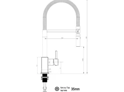 VIZIO Wasserhahn Küchenarmatur QU mit 360° Schwenkbarem Auslauf Abnehmbare 2 Strahl Handbrause Verchromt   Schwarz