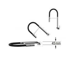 VIZIO Wasserhahn Vorfenster Küchenarmatur Umklappbar 45 CM mit 360° Schwenkbarem Auslauf Abnehmbare 2 Strahl Handbrause Verchromt   Rot