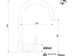 VIZIO Wasserhahn Vorfenster Küchenarmatur Umklappbar 45 CM mit 360° Schwenkbarem U Auslauf Verchromt