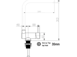 VIZIO Wasserhahn Vorfenster Küchenarmatur Umklappbar 6 CM mit 360° Schwenkbarem L  Auslauf Verchromt   Zement Granit