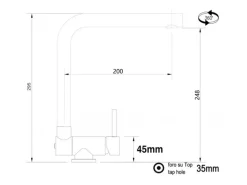 VIZIO Wasserhahn Vorfenster Küchenarmatur Umklappbar 45 CM mit 360° Schwenkbarem L Auslauf Verchromt   Sand Beige