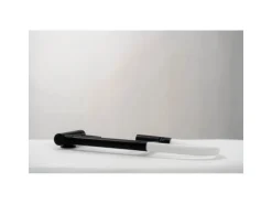 VIZIO Wasserhahn Vorfenster Küchenarmatur Umklappbar 45 CM mit 360° Schwenkbarem Auslauf Abnehmbare 2 Strahl Handbrause Schwarz Matt   Weiß