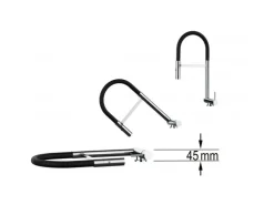 VIZIO Wasserhahn Vorfenster Küchenarmatur Umklappbar 45 CM mit 360° Schwenkbarem Auslauf Abnehmbare 2 Strahl Handbrause Schwarz Matt   Türkis