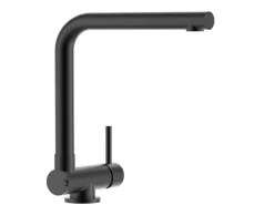 VIZIO Wasserhahn Vorfenster Küchenarmatur Umklappbar 6 CM mit 360° Schwenkbarem L Auslauf Schwarz Matt