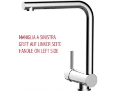 VIZIO Wasserhahn Vorfenster Küchenarmatur Umklappbar 6 CM LINKER HEBEL mit 360° Schwenkbarem L Auslauf Verchromt