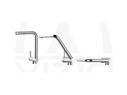 VIZIO Wasserhahn Vorfenster Küchenarmatur Umklappbar 6 CM LINKER HEBEL mit 360° Schwenkbarem L Auslauf Verchromt