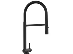 VIZIO Wasserhahn Vorfenster Küchenarmatur Umklappbar 45 CM mit 360° Schwenkbarem Auslauf Abnehmbare 2 Strahl Handbrause Schwarz Matt   Schwarz