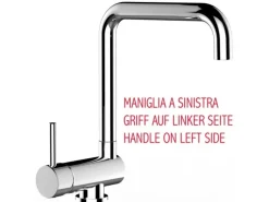 VIZIO Wasserhahn Vorfenster Küchenarmatur Umklappbar 6 CM LINKER HEBEL mit 360° Schwenkbarem N Auslauf Verchromt