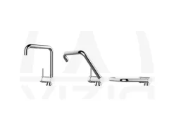 VIZIO Wasserhahn Vorfenster Küchenarmatur Umklappbar 6 CM LINKER HEBEL mit 360° Schwenkbarem N Auslauf Verchromt