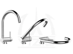 VIZIO Wasserhahn Vorfenster Küchenarmatur Umklappbar 6 CM mit 360° Schwenkbarem U Auslauf Verchromt