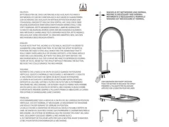 VIZIO Wasserhahn Vorfenster Küchenarmatur Umklappbar 6 CM LINKER HEBEL mit 360° Schwenkbarem Auslauf Abnehmbare 2 Strahl Brause Verchromt   Rot