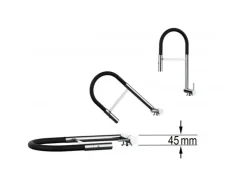 VIZIO Wasserhahn Vorfenster Küchenarmatur Umklappbar 45 CM mit 360° Schwenkbarem Auslauf Abnehmbare 2 Strahl Handbrause Schwarz Matt   Rot