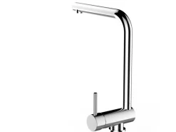 VIZIO Wasserhahn Vorfenster Küchenarmatur Umklappbar 6 CM mit 360° Schwenkbarem L Auslauf Verchromt