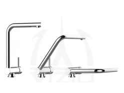 VIZIO Wasserhahn Vorfenster Küchenarmatur Umklappbar 45 CM mit 360° Schwenkbarem L Auslauf Schwarz Matt