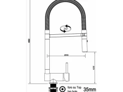 VIZIO Wasserhahn Vorfenster Küchenarmatur Umklappbar 6 CM mit 360° Schwenkbarem Auslauf Abnehmbare 2 Strahl Handbrause Schwarz Matt   Orange