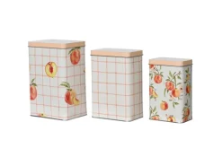 Vorratsdose 3-er Set Pfirsich-Motiv Bunt