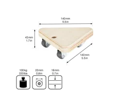 Wagner Transporthilfe Tragkraft 100 kg Dreieckig 14 cm Birke FSC®