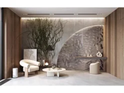 WALLFACE 27049 OCEAN Anthracite Wandpaneel Metall-Optik Spiegelnd Grau 2600 mm x 1000 mm x 8,24 mm 2,6 m2 Anthrazit