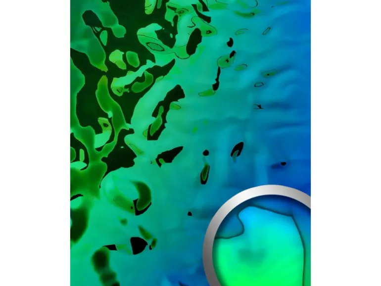 WALLFACE 27207 OCEAN Aqua Wandpaneel in Metall-Optik Holographisch Blau 2600 mm x 1000 mm x 8,24 mm 2,6 m2 Blau