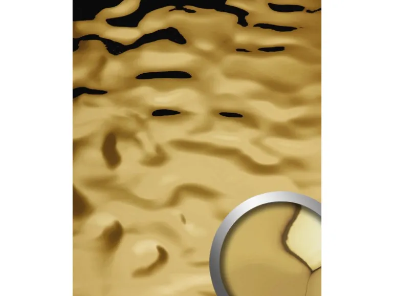 WALLFACE 27823 OCEAN Gold Wandpaneel in Metall-Optik Spiegelnd Gold 2600 mm x 1000 mm x 8,24 mm 2,6 m2 Gold