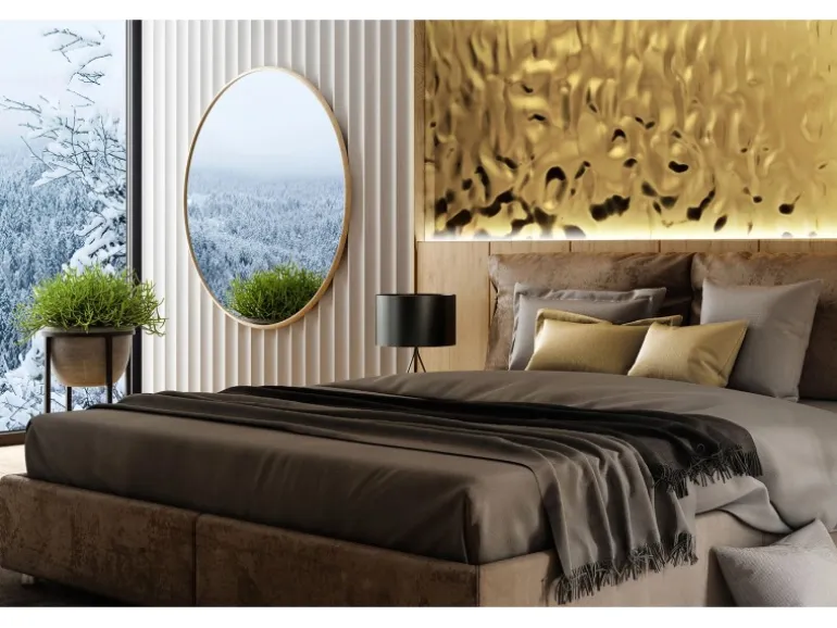 WALLFACE 27823 OCEAN Gold Wandpaneel in Metall-Optik Spiegelnd Gold 2600 mm x 1000 mm x 8,24 mm 2,6 m2 Gold