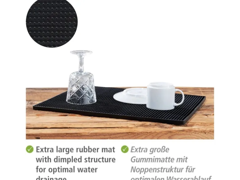 Wenko Abtropfmatte Maxi 40 cm x 30 cm Black Outdoor Kitchen Schwarz