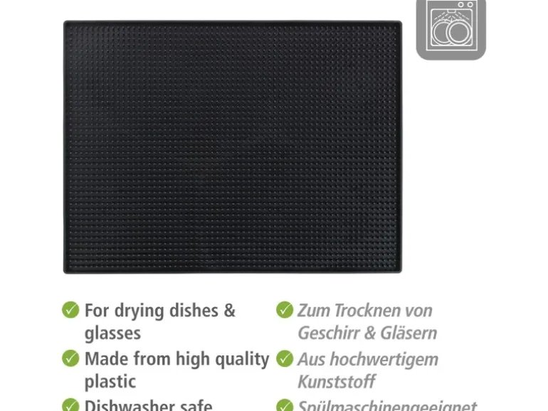 Wenko Abtropfmatte Maxi 40 cm x 30 cm Black Outdoor Kitchen Schwarz