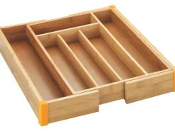 Wenko Besteckkasten Bambus Ausziehbar 25,7-38,5 cm x 5,1 cm x 35,7 cm