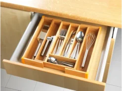 Wenko Besteckkasten Bambus Ausziehbar 25,7-38,5 cm x 5,1 cm x 35,7 cm