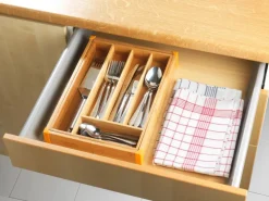 Wenko Besteckkasten Bambus Ausziehbar 25,7-38,5 cm x 5,1 cm x 35,7 cm