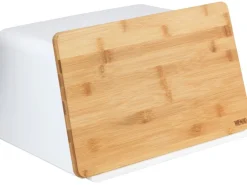 Wenko Brotkasten mit Bambusbrett Weiß