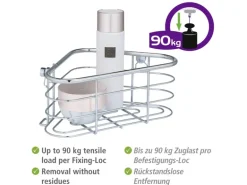 Wenko Eckablage Trestina 25 cm x 10,5 cm 16,5 cm Edelstahl Silber Glänzend